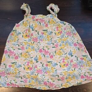​Angel Dear Floral Print Gauze/Muslin Sundress Tie Straps Size 4T